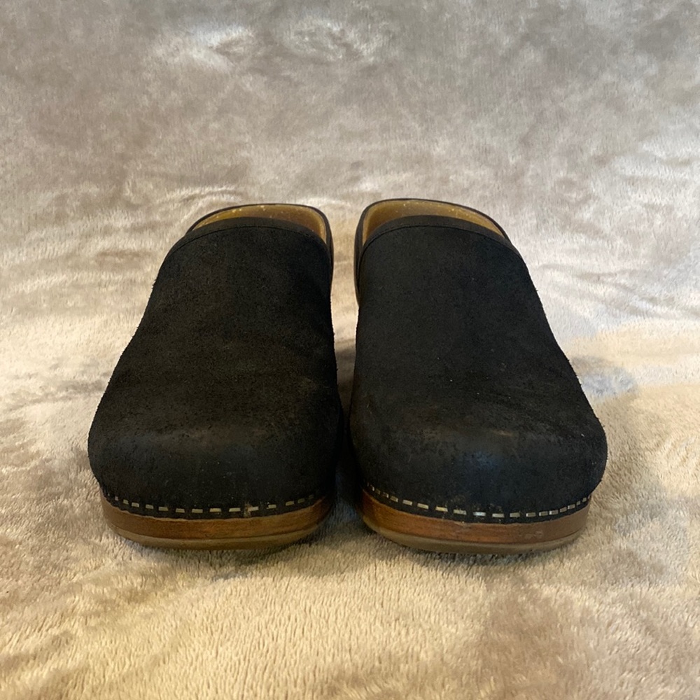 Dansko Brenna Clog, Black Suede, Size 38